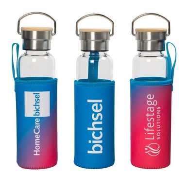 Glasflaschen mit Neoprenüberzug