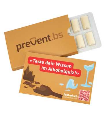 Kaugummis im Kartonschuber mit Ihrer Werbung