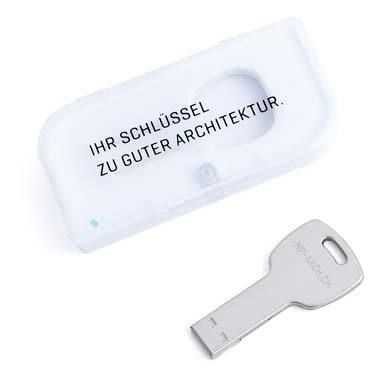 USB Stick in Schlüsselform mit Lasergravur