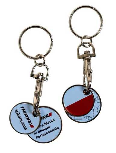 Einkaufswagen-Chip TRIKORA Metall mit Karabiner