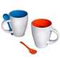 Keramik Mugs mit Löffel TRIKORA 300ml 12cm &Oslash;8cm