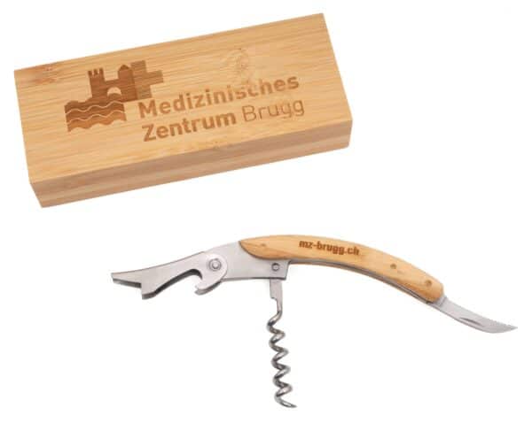 Kellnermesser aus Edelstahl mit Bambus Trikora