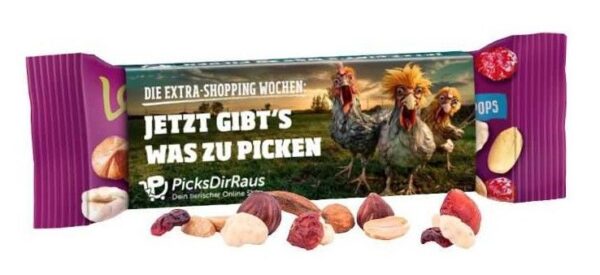 Nuss und Fruchtmischung im Werbeschuber Trikora