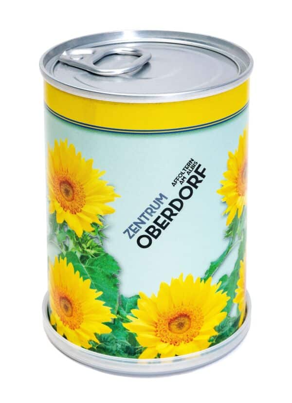 Sonnenblume in Metalldose Trikora