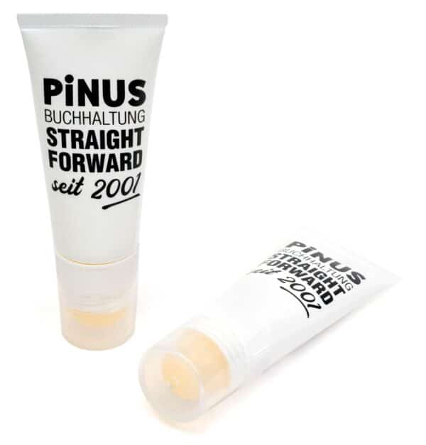 Sonnenschutz und Lippenpflegestift mit Werbung Trikora
